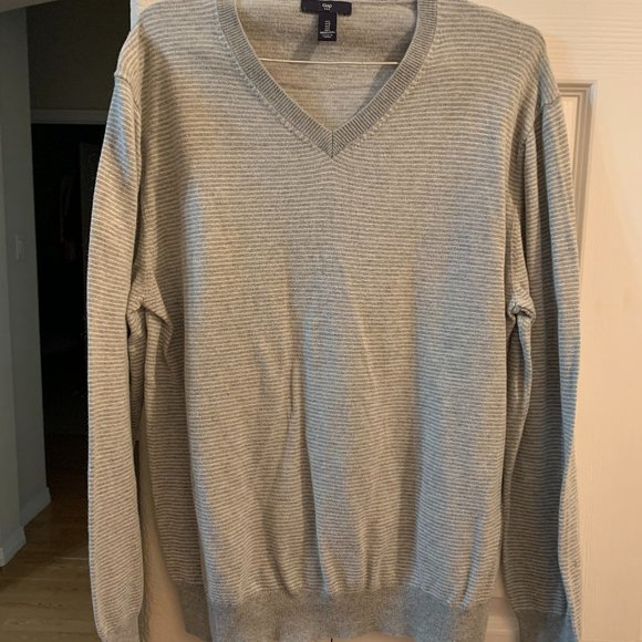 Gap cotton V Neck striped sweater L - Picture 1 of 6